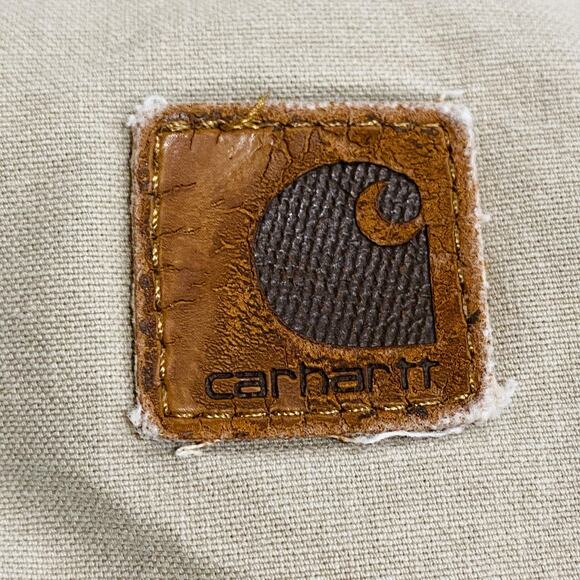 Carhartt Pants Mens 44x31Tan Khaki B151 Canvas Work Dungaree Utility Carpenter - Picture 5 of 9